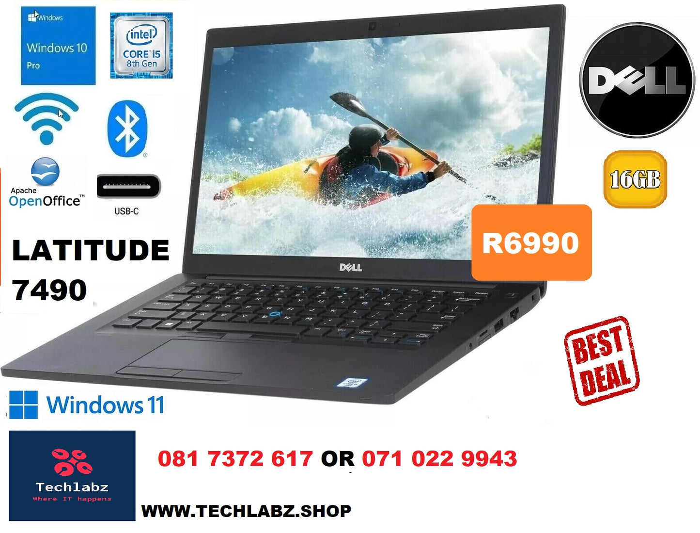 Dell Latitude 7490&nbsp; intel i5 -256GB - 16GB -Win 10 /Win 11 OFFICE APACHE