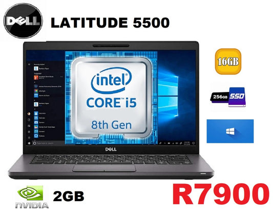 Dell Latitude 5500 Intel i5, 8th Gen Laptop with 16GB + Win 11 (Refurb)