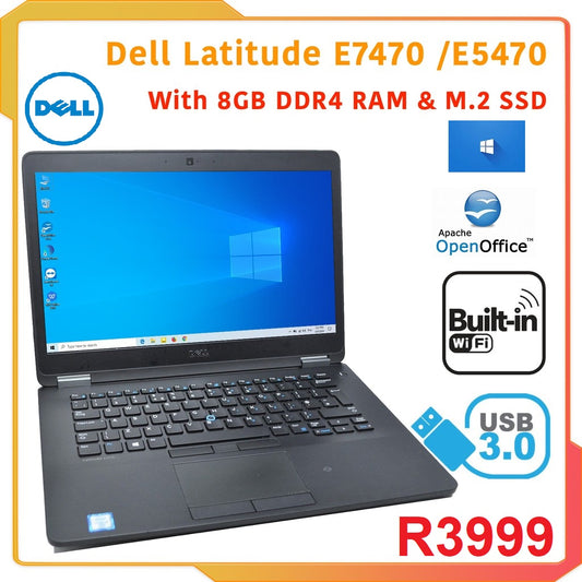 Dell Latitude E7470 Laptop - Intel Core i5 - 8GB RAM - 256GB SSD