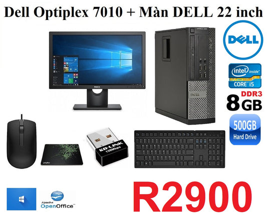 Dell Optiplex&nbsp; Intel i5 Desktop PC with 22" Screen + 500GB HDD(Refurb)