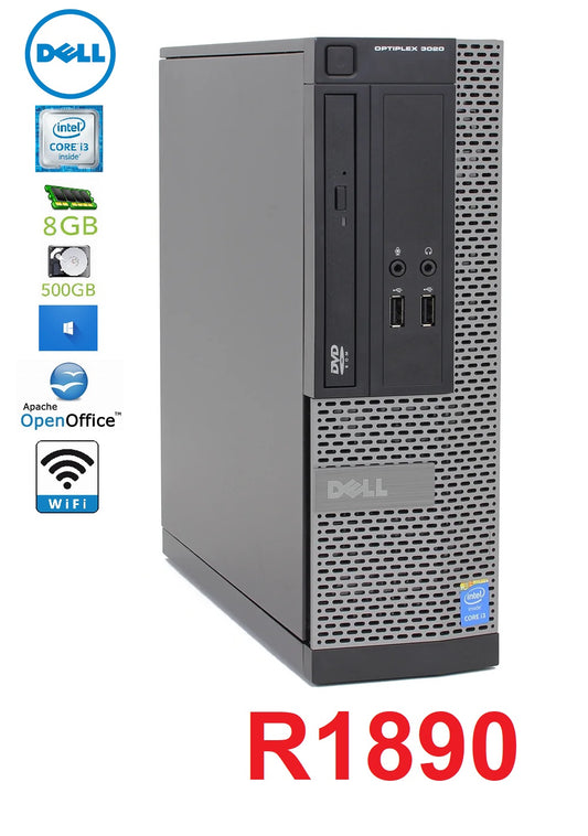 Dell Optiplex  SFF Intel Core i3 500GB -8GB RAM Win 10 PC - Refurbished