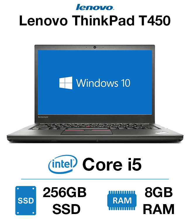 LENOVO THINKPAD T450 - I5 - 8GB DDR3 - 256GB SSD - 14