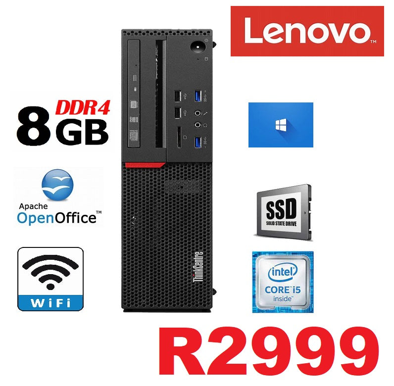 LENOVO THINKCENTRE M900 - I5 6500 - 8GB DDR4 - 256GB SSD - COMPUTER - (refurbs)  windows 10 pro