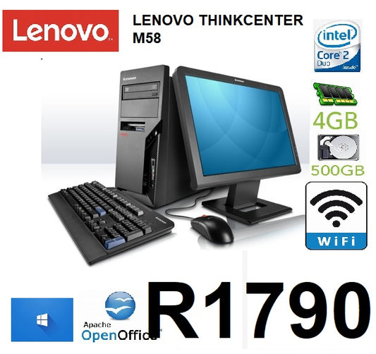 Lenovo ThinkCentre M70 tower Intel® Core™2 Duo E6700 4 GB DDR3-SDRAM 500 GB