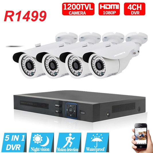 4 Channel CCTV Security Camera System AHD DVR Kit H.264 IP Networking Digital Video Recorder