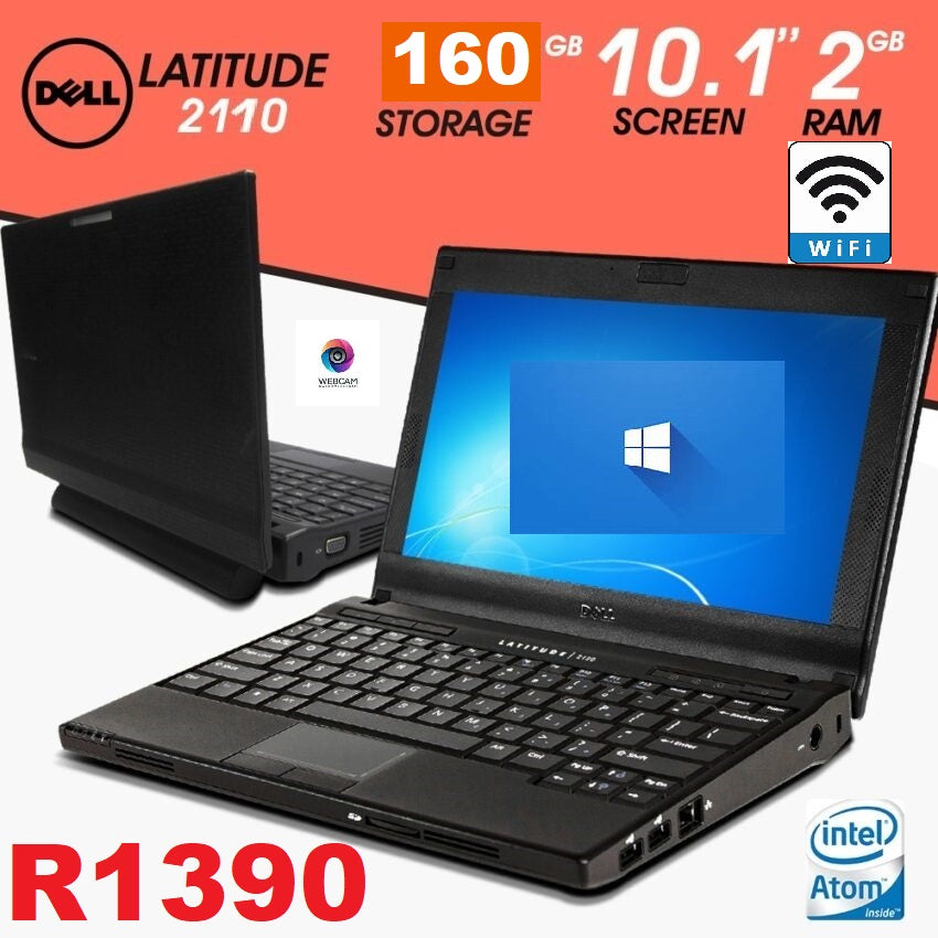 Dell Latitude 2110 10.1" Intel 1.8ghz- 2GB 160 GB Laptops - Windows 10-(Refurb)+Charger