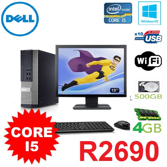 Dell 7010 SFF Core I5 2400 3.1GHz 4GB -500GB HDD + DELL 19"